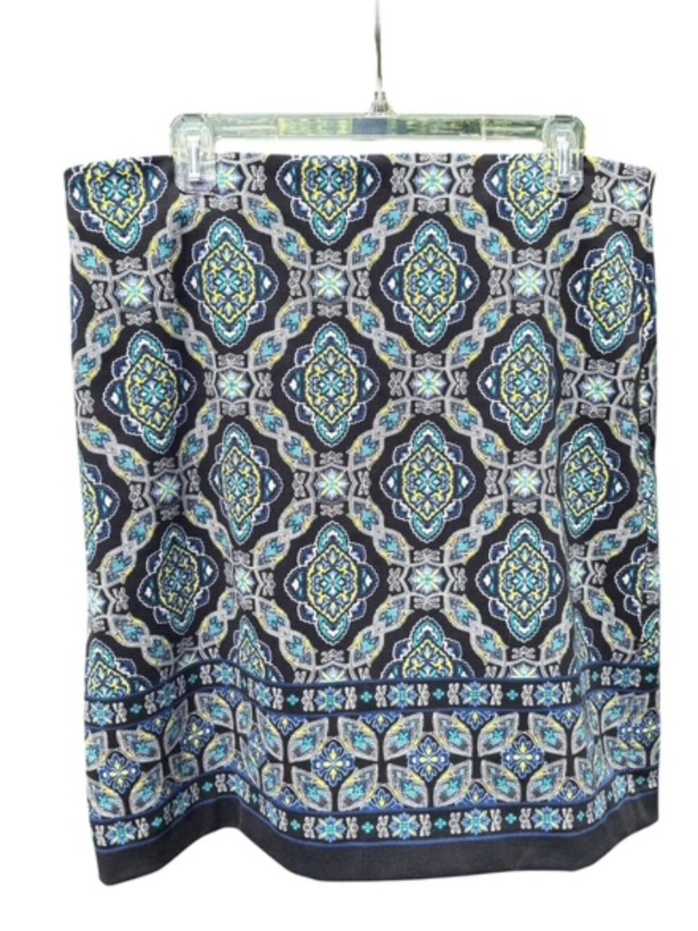 Talbots women's pattern pencil skirt in a black/multi-color geometric 16P